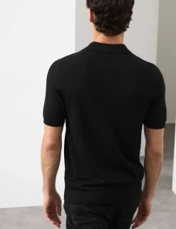 Pure Extra Fine Merino Wool Knitted Polo Shirt