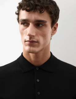 Pure Extra Fine Merino Wool Knitted Polo Shirt