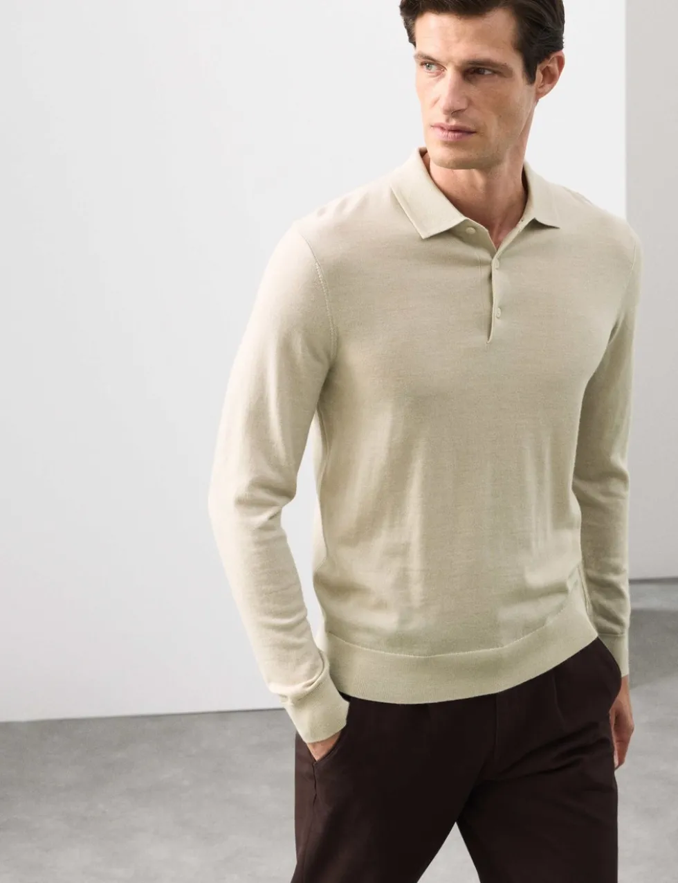 Pure Extra Fine Merino Wool Polo Shirt