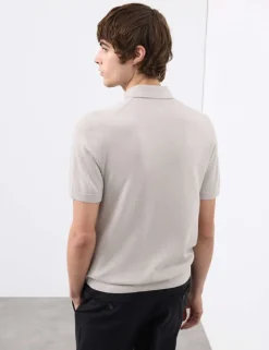 Pure Extra Fine Merino Wool Knitted Polo Shirt