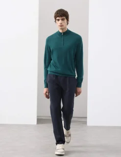 Pure Extra Fine Merino Wool Half Zip Jumper