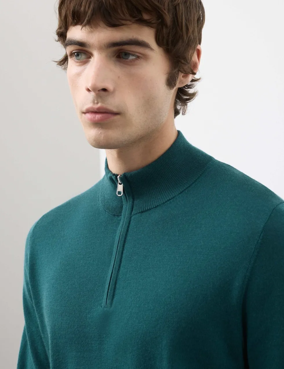 Pure Extra Fine Merino Wool Half Zip Jumper