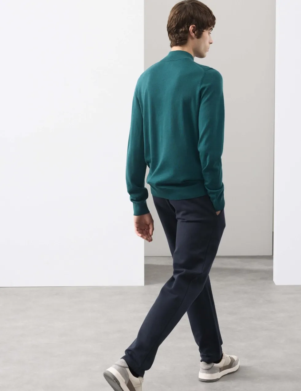 Pure Extra Fine Merino Wool Half Zip Jumper