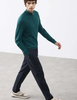 Pure Extra Fine Merino Wool Half Zip Jumper