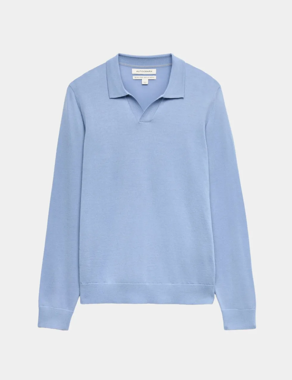 Pure Extra Fine Merino Wool Knitted Polo Shirt