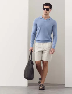 Pure Extra Fine Merino Wool Knitted Polo Shirt