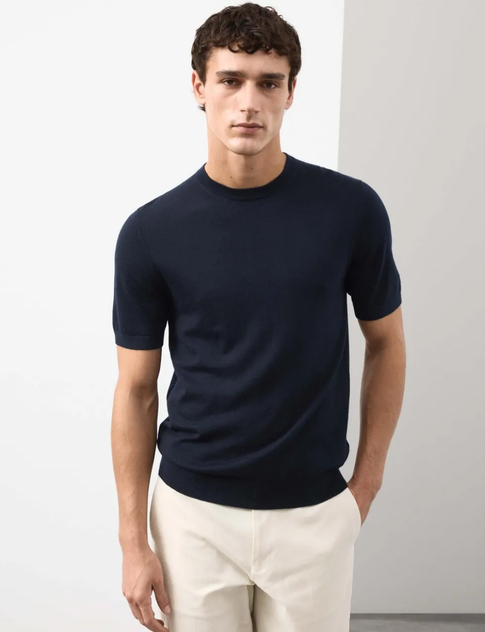 Pure Extra Fine Merino Wool Crew Neck T-Shirt