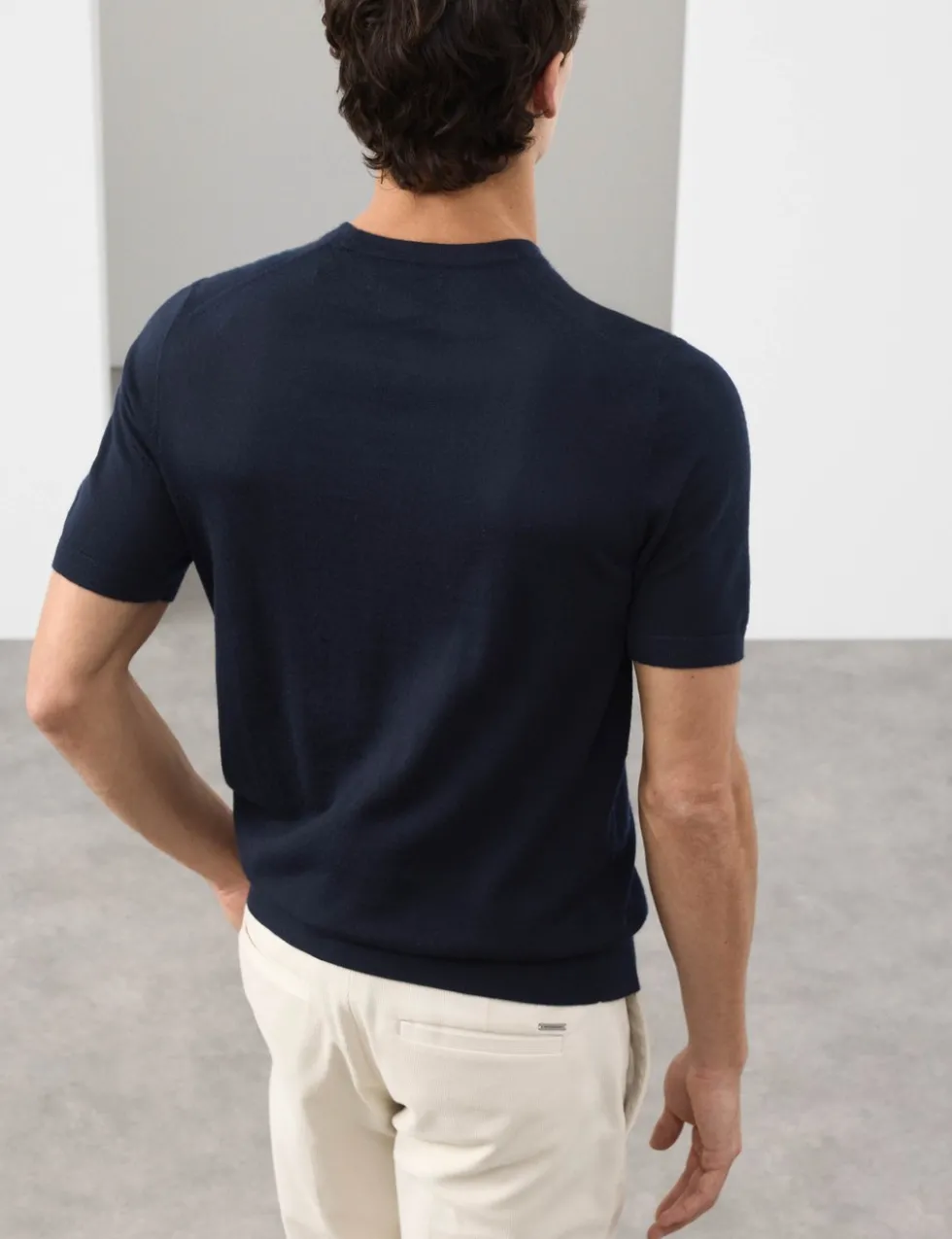 Pure Extra Fine Merino Wool Crew Neck T-Shirt