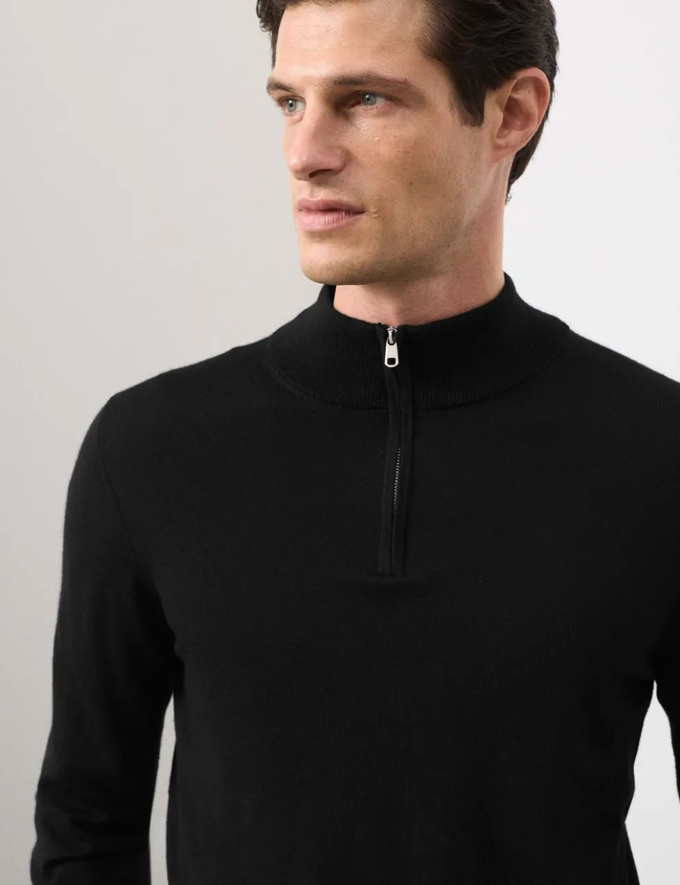 Pure Extra Fine Merino Wool Half Zip Jumper