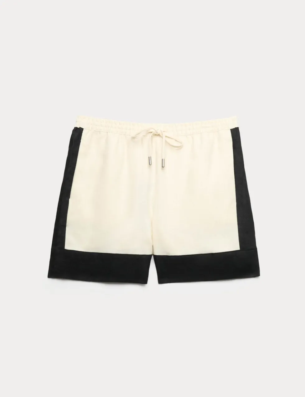 Pure Flax Linen Contrast Resort Shorts