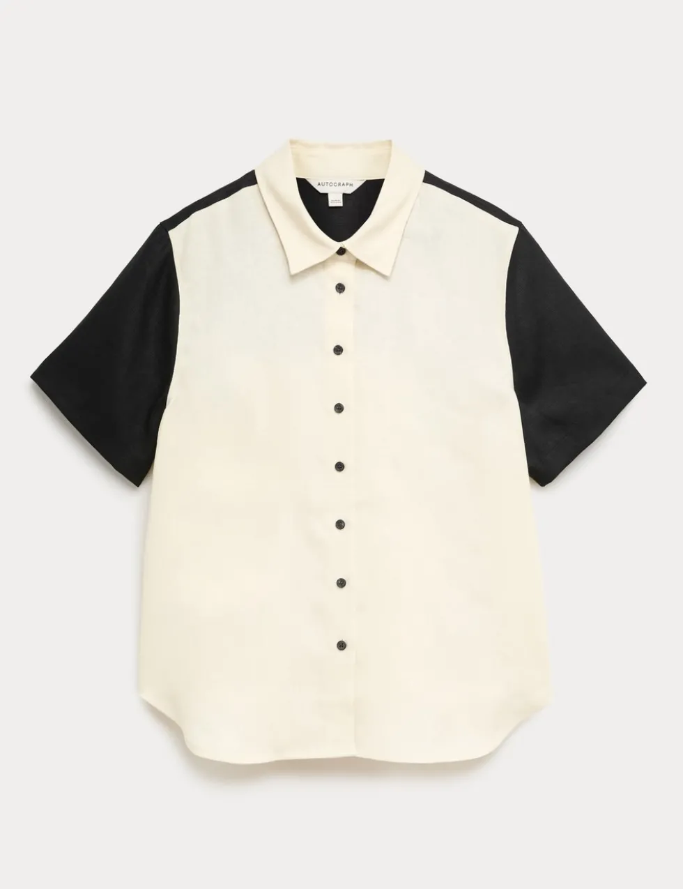 Pure Flax Linen Contrast Resort Shirt