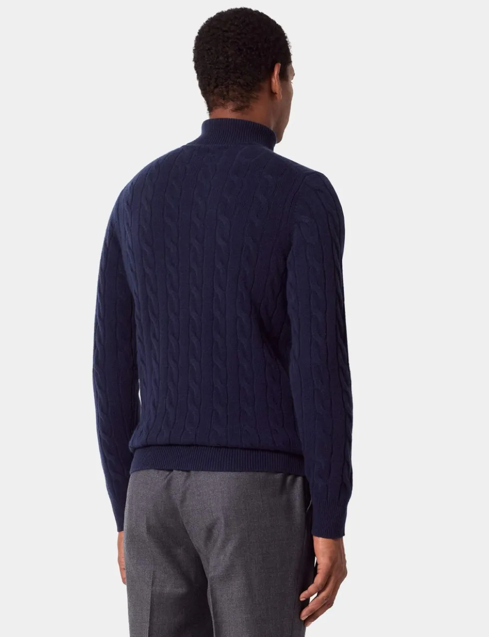 Pure Lambswool Cable Roll Neck Jumper