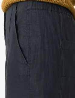 Pure Linen Barrel Leg Ankle Grazer Trousers