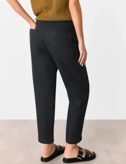 Pure Linen Barrel Leg Ankle Grazer Trousers