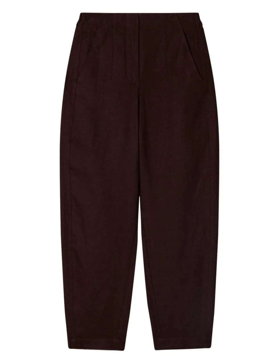 Pure Linen Barrel Leg Ankle Grazer Trousers