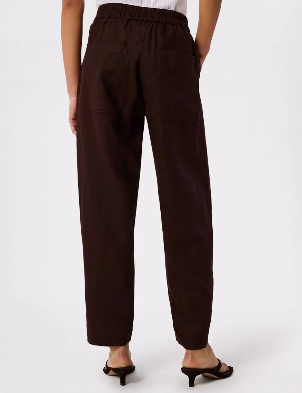 Pure Linen Barrel Leg Ankle Grazer Trousers