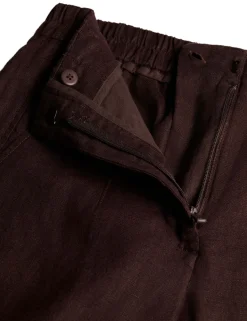 Pure Linen Barrel Leg Ankle Grazer Trousers