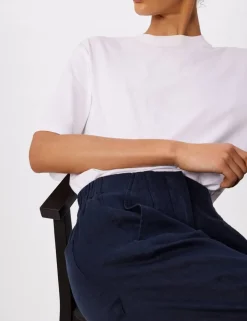 Pure Linen Barrel Leg Ankle Grazer Trousers