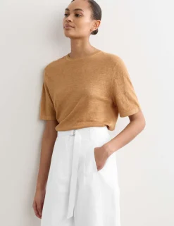Pure Linen Barrel Leg Trousers