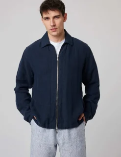 Pure Linen Bomber Jacket