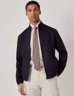 Pure Linen Bomber Jacket