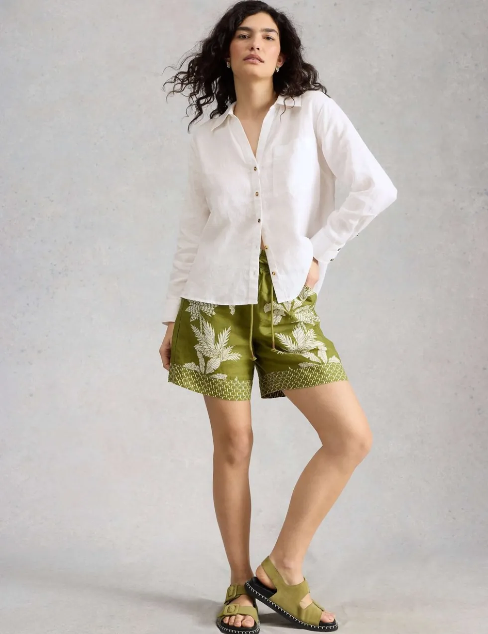 Pure Linen Button Through Shirt