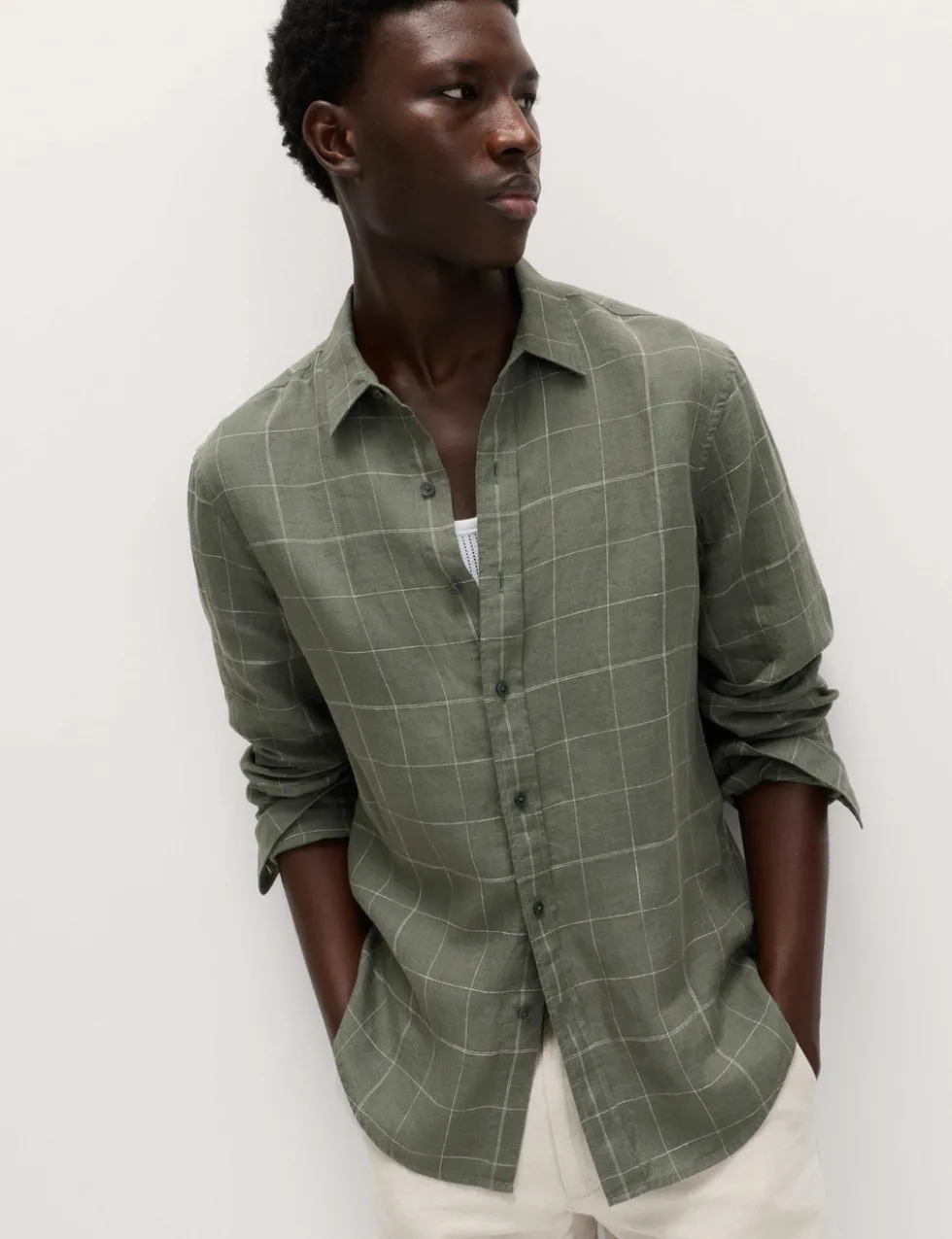 Pure Linen Check Shirt