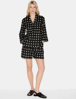 Pure Linen Checked Collared Tunic