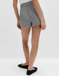 Pure Linen Checked Shorts