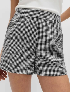 Pure Linen Checked Shorts
