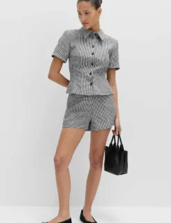 Pure Linen Checked Shorts