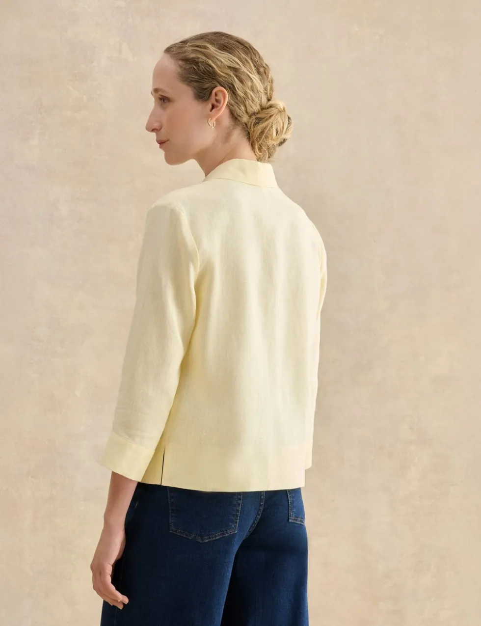 Pure Linen Collared Blouse