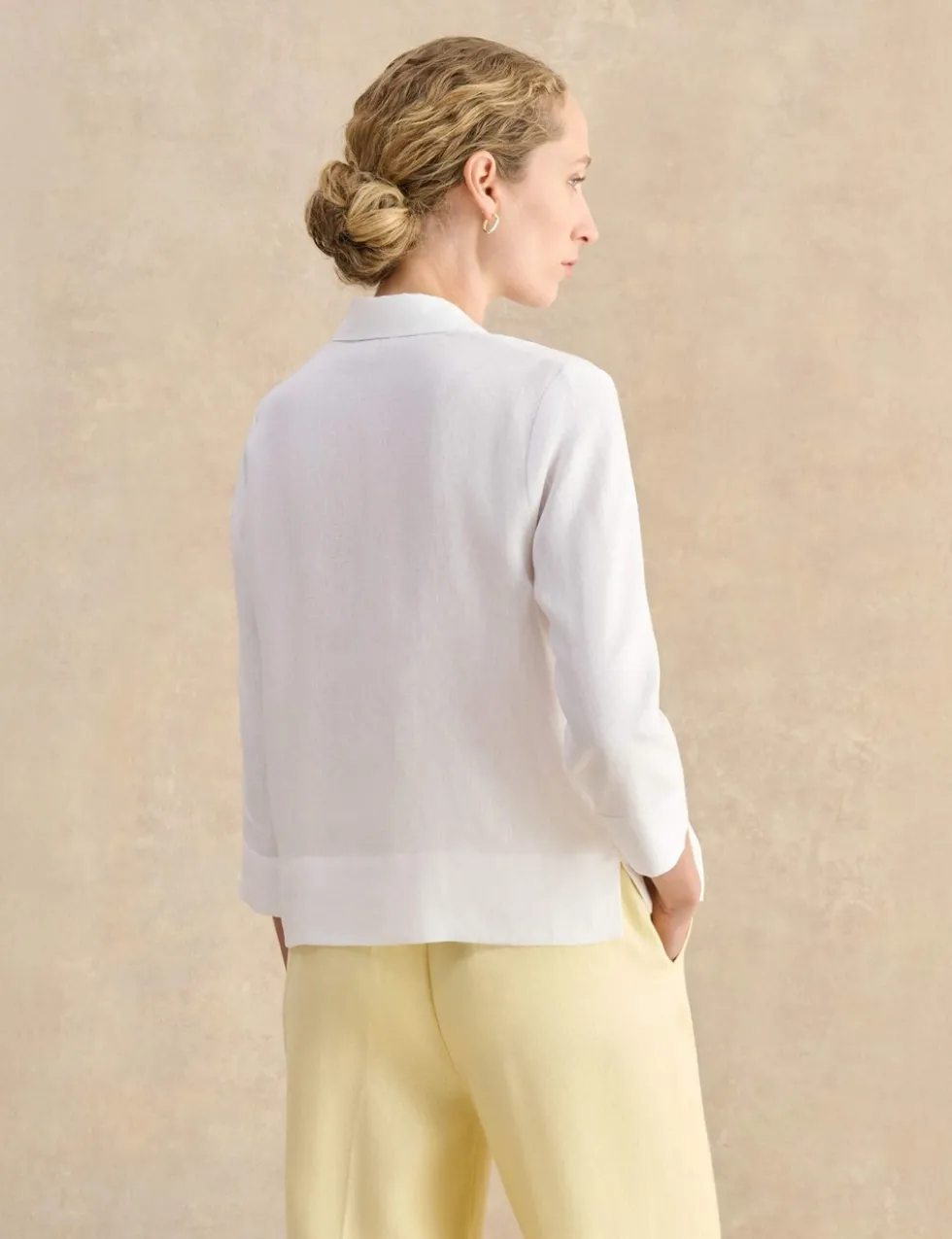 Pure Linen Collared Blouse