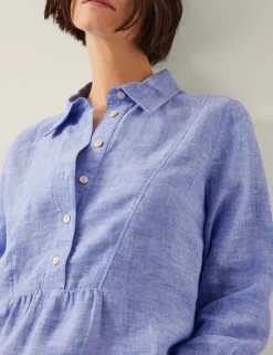 Pure Linen Collared Button Front Shirt