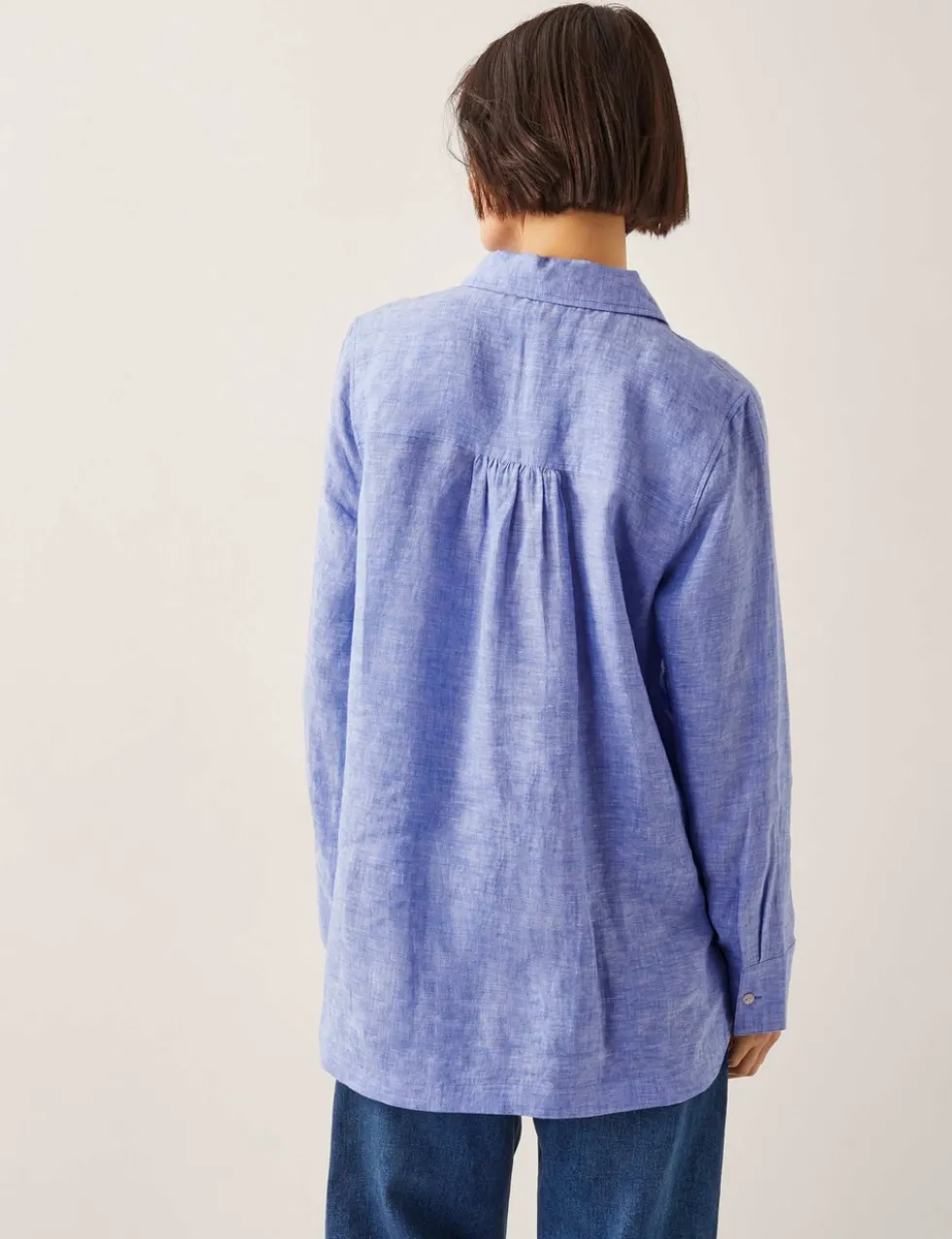 Pure Linen Collared Button Front Shirt
