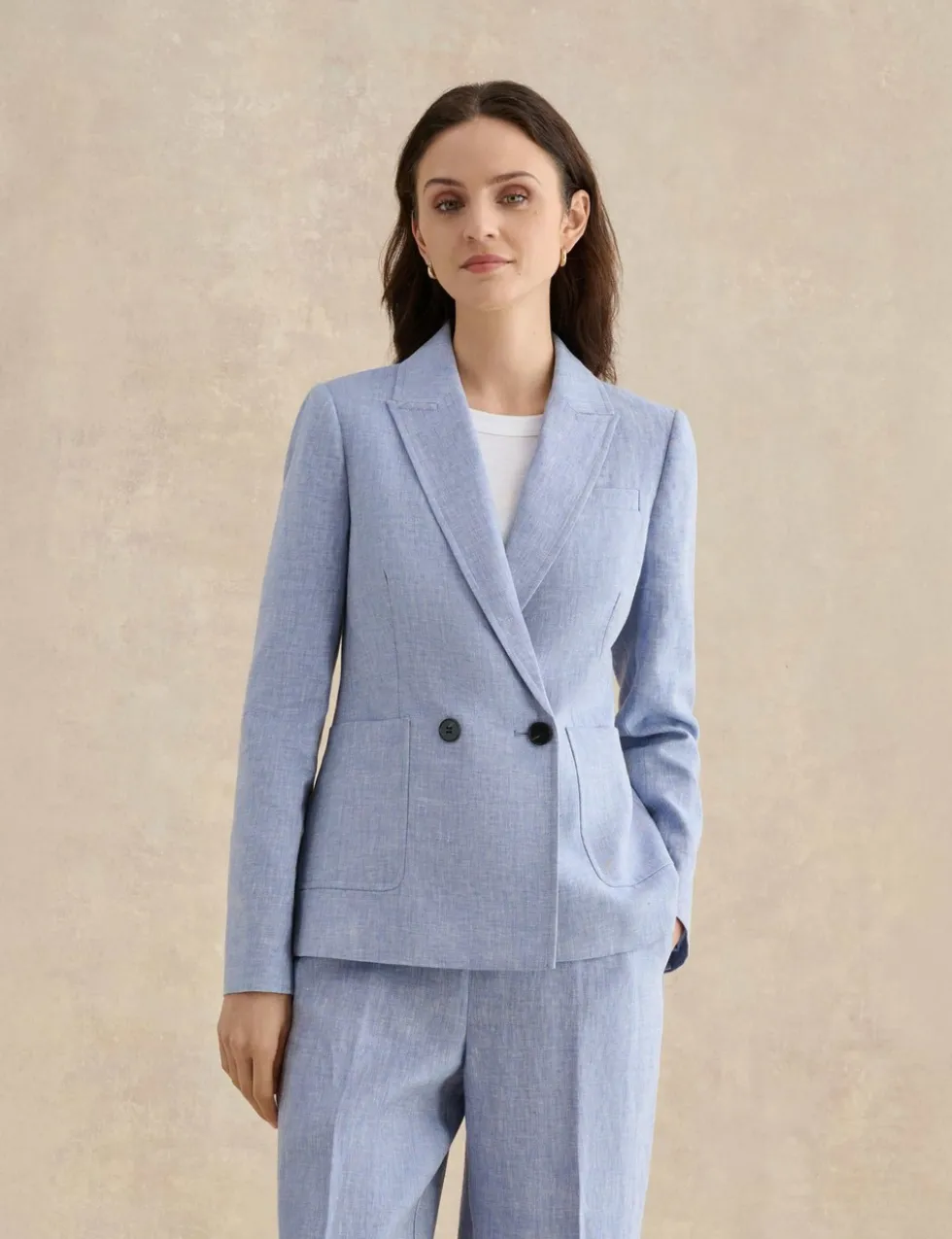Pure Linen Collared Jacket