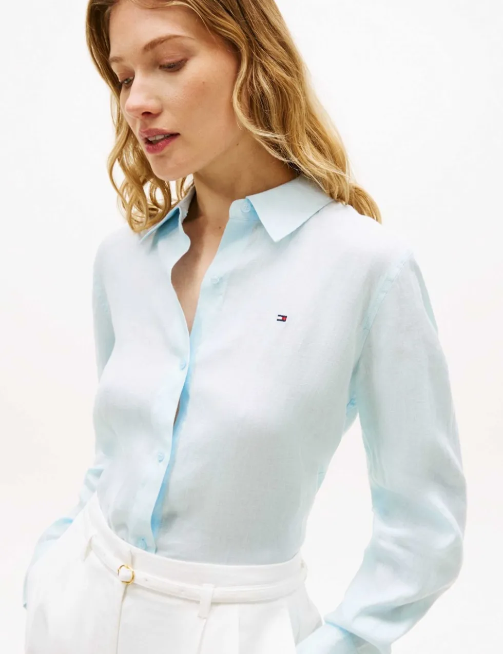 Pure Linen Collared Relaxed Shirt