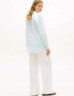Pure Linen Collared Relaxed Shirt