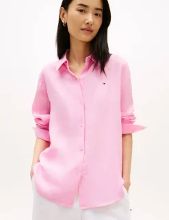 Pure Linen Collared Relaxed Shirt