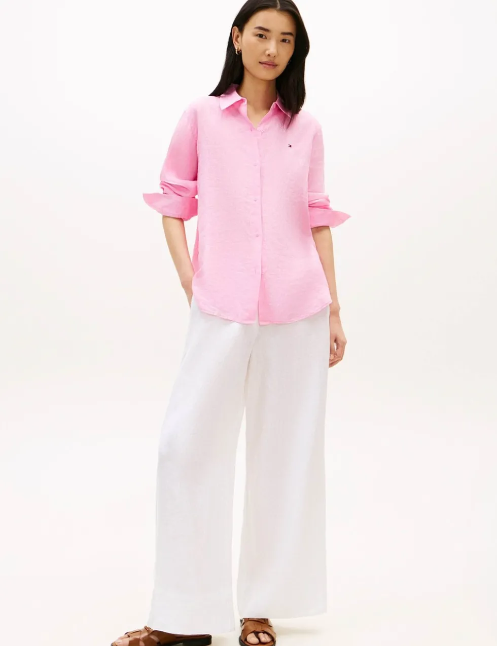 Pure Linen Collared Relaxed Shirt