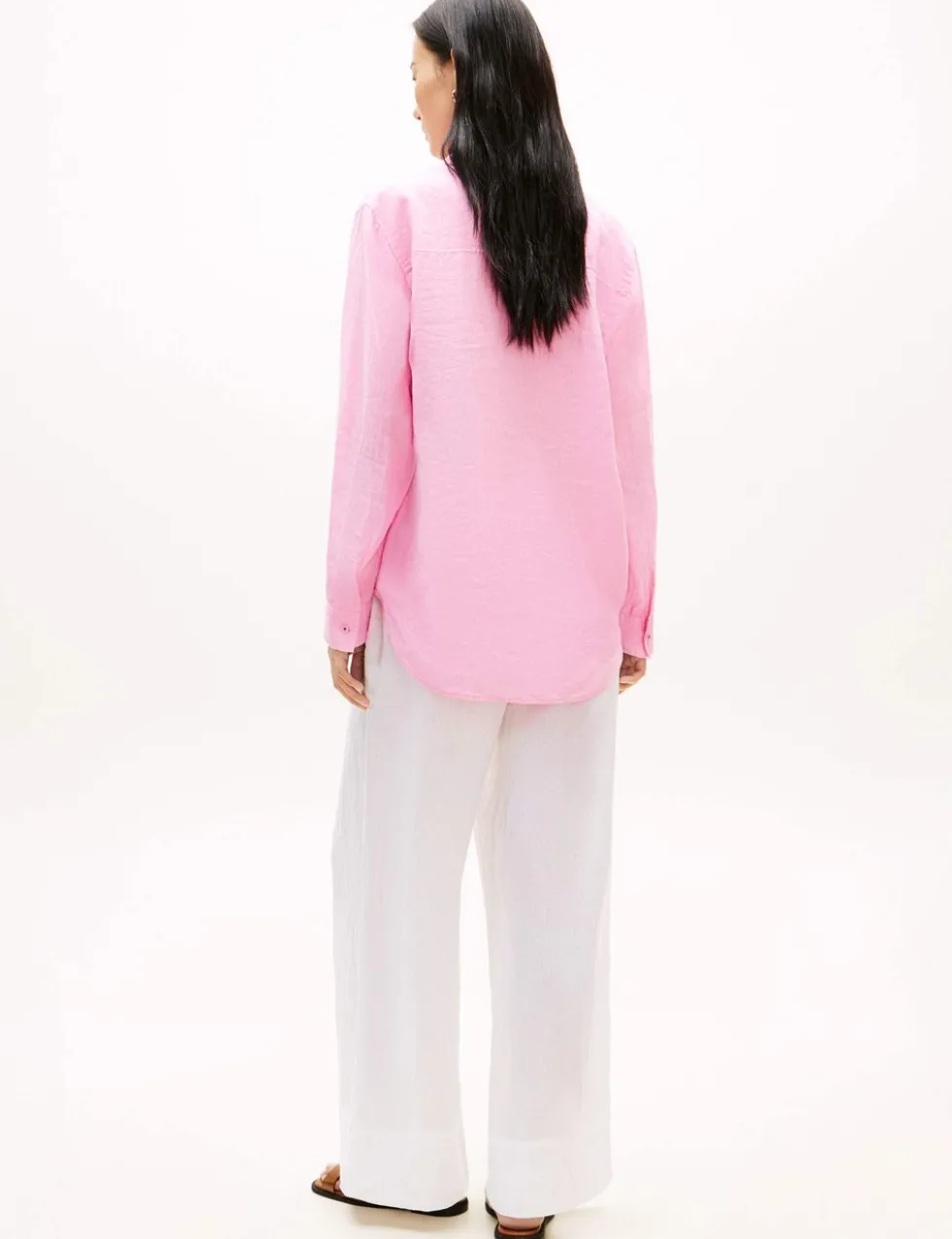 Pure Linen Collared Relaxed Shirt