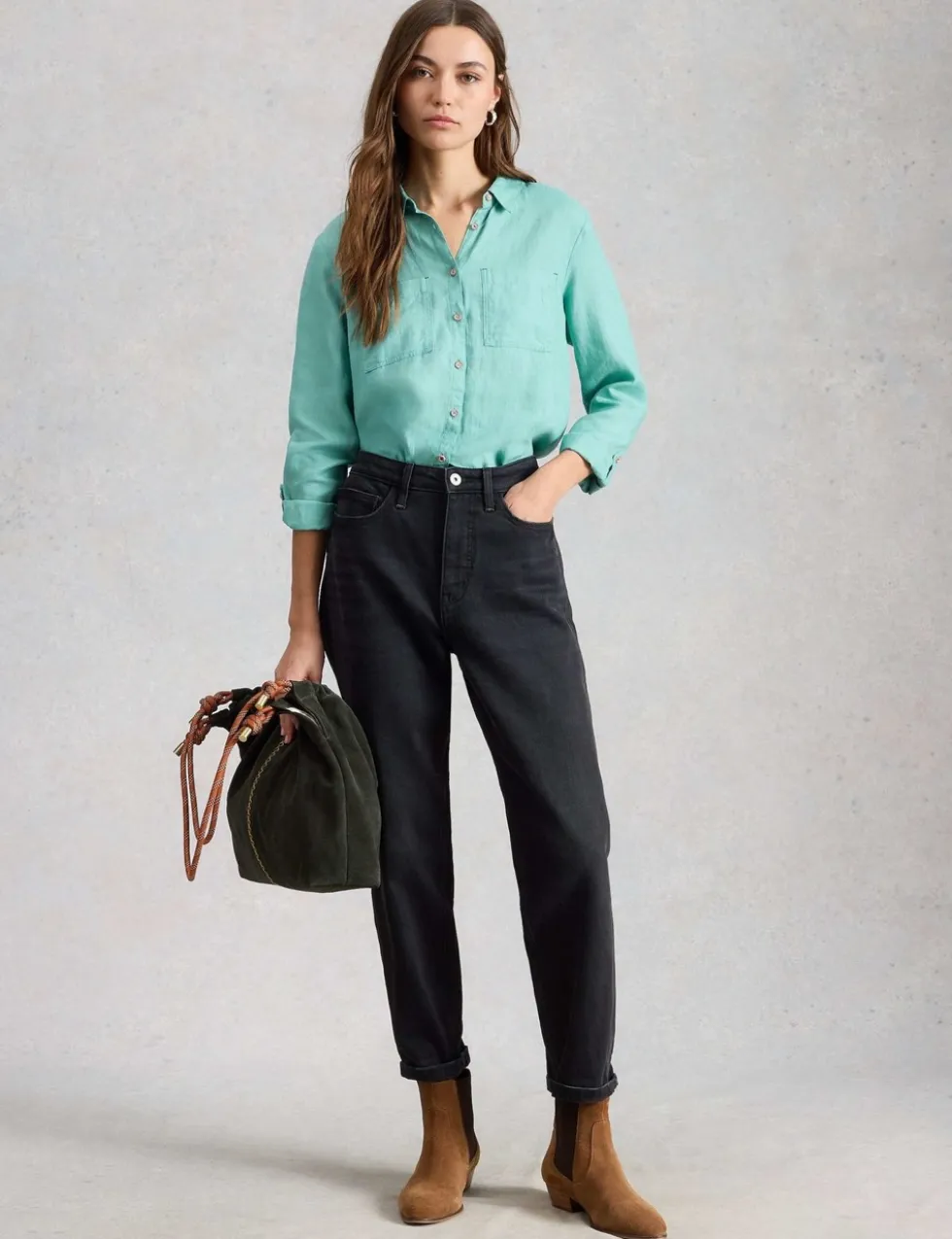 Pure Linen Collared Shirt