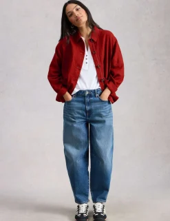 Pure Linen Collared Utility Jacket
