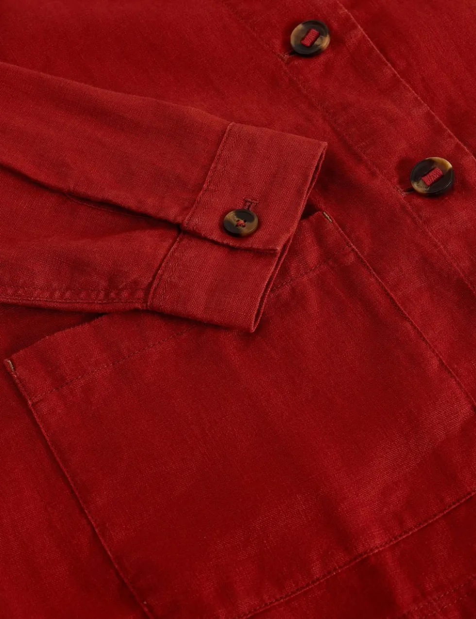 Pure Linen Collared Utility Jacket