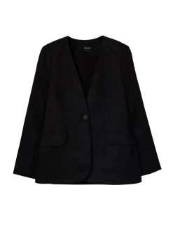 Pure Linen Collarless Blazer