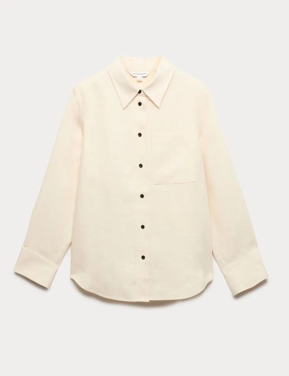 Pure Linen Contrast Button Shirt