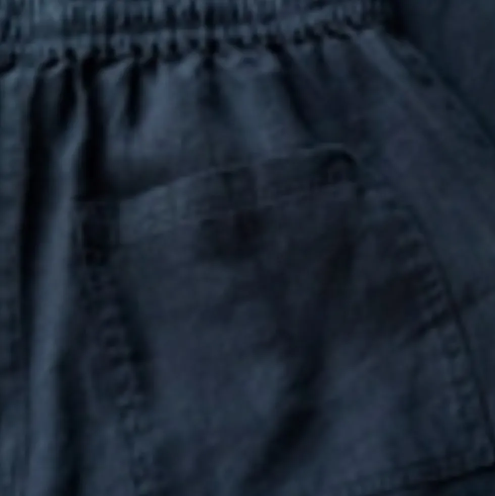Pure Linen Drawstring Ankle Grazer Trousers