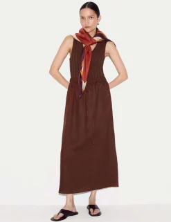 Pure Linen Drawstring Maxi Skirt