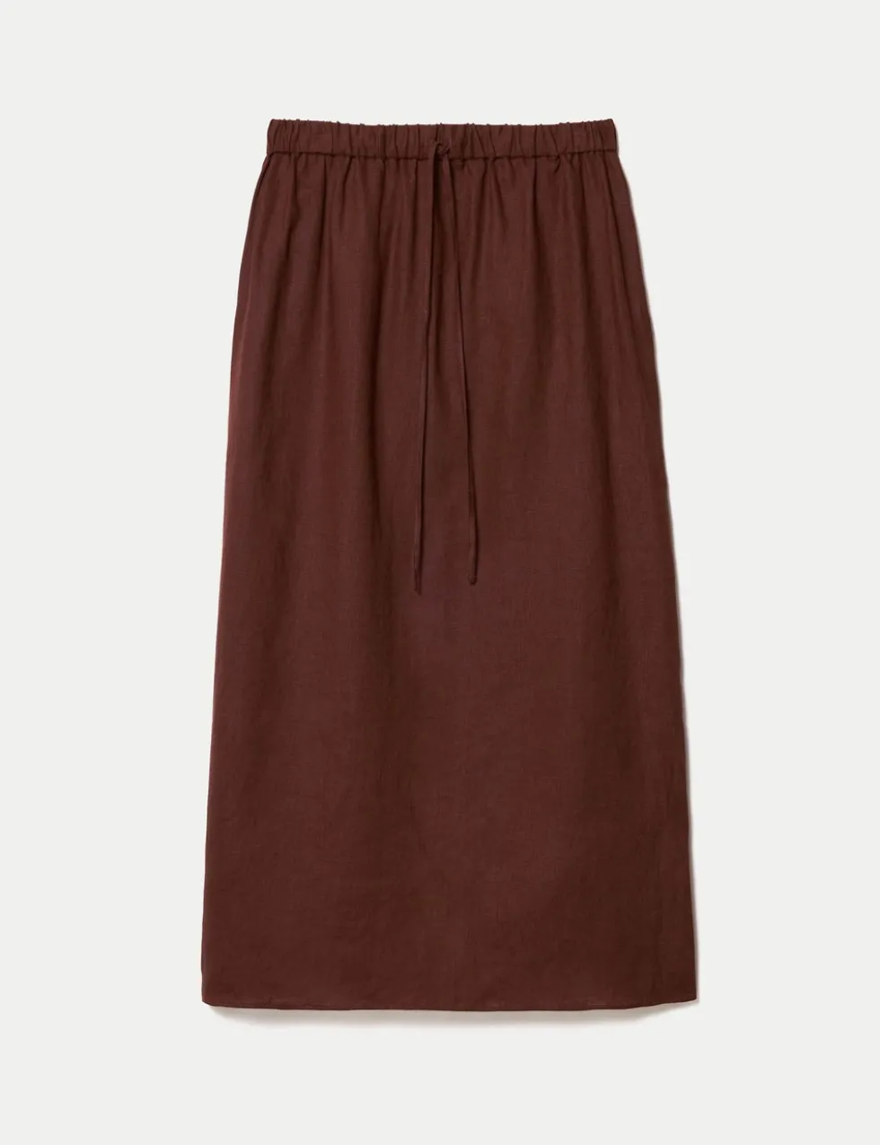 Pure Linen Drawstring Maxi Skirt