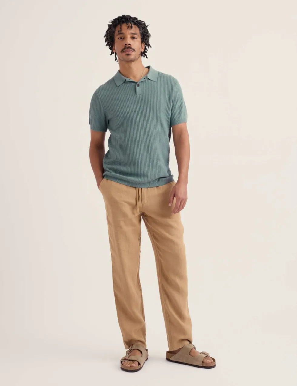 Pure Linen Drawstring Trousers